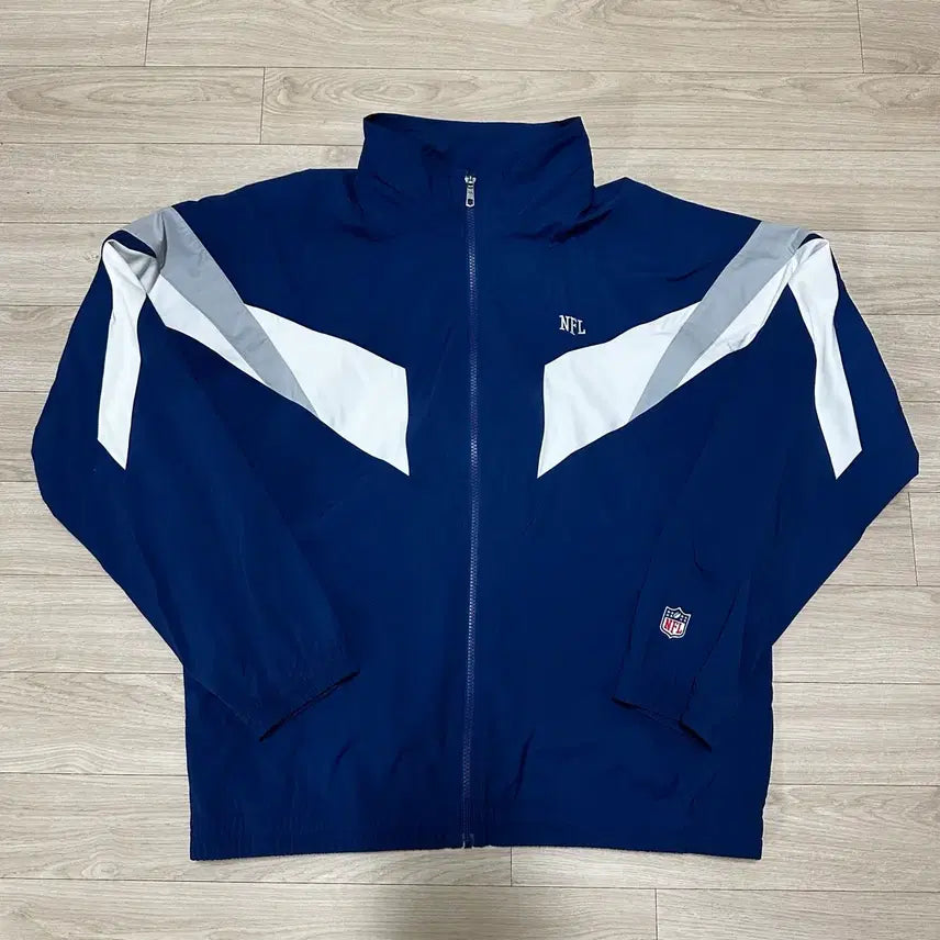 [BUNJANG] NFL Windbreaker Jacket (Blue/White/Gray) - Size 105 / NFL 블루/화이트/그레이 바람막이 105