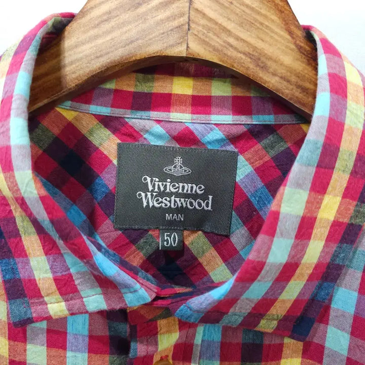 [BUNJANG] Vivienne Westwood Men Linen Blend Check Shirt / 비비안웨스트우드 맨 린넨혼방 체크셔츠- 50