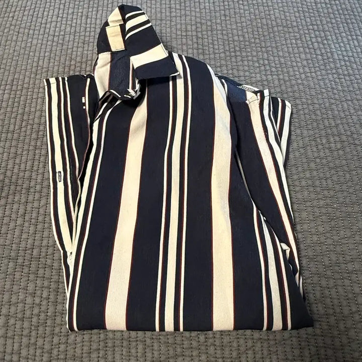 [BUNJANG] Pigment Navy Striped Shirt - FREE Size / 피그먼트 네이비줄무늬셔츠 FREE