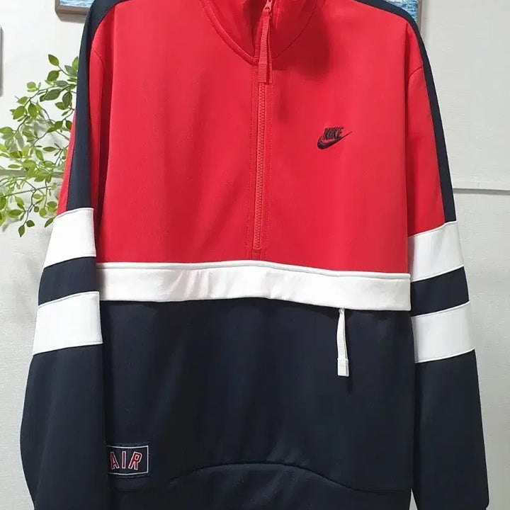 [BUNJANG] Nike Half-Zip Sweatshirt Black/White/Red Size L / 나이키 반집업 L