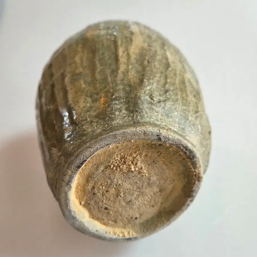 [BUNJANG] Goryeo Dynasty Early Celadon Melon-Shaped Wide-Mouth Vase / 골동품 고려시대 전기 고려청자 참외골 광구병