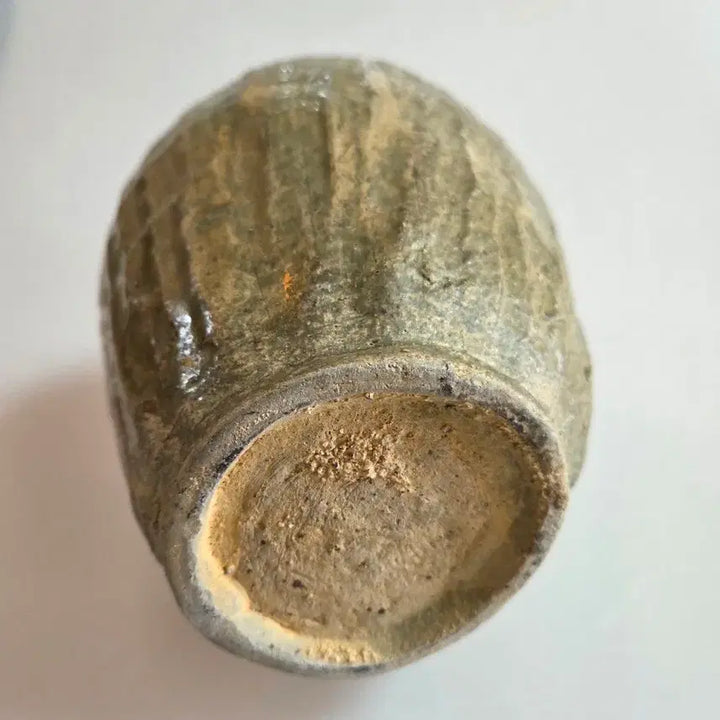 [BUNJANG] Goryeo Dynasty Early Celadon Melon-Shaped Wide-Mouth Vase / 골동품 고려시대 전기 고려청자 참외골 광구병
