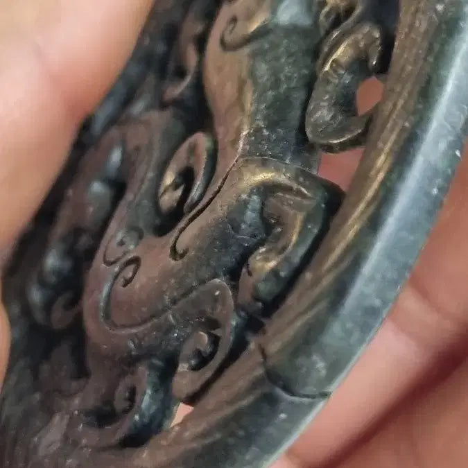 [BUNJANG] Black Dragon Jade Pendant with Unique Form / 흑룡옥패 특이한 기형입니다