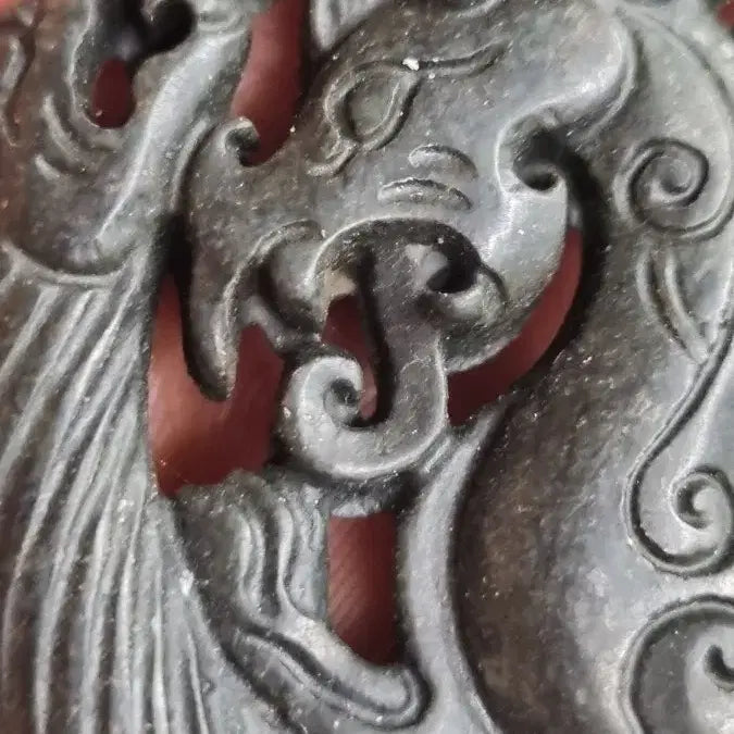[BUNJANG] Black Dragon Jade Pendant with Unique Form / 흑룡옥패 특이한 기형입니다