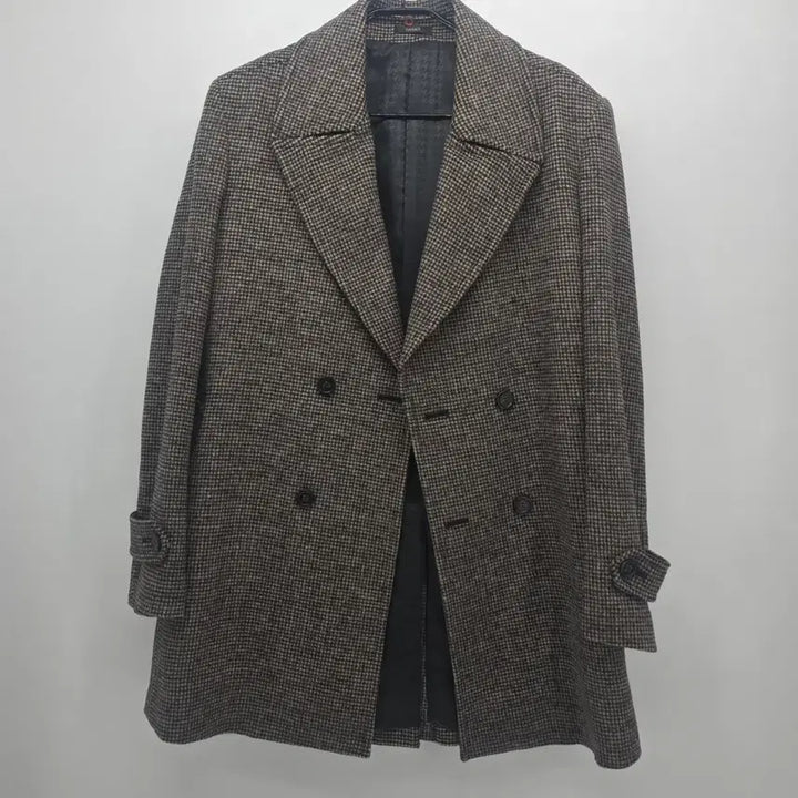 [BUNJANG] BASSO HOMME Houndstooth Double Coat / 바쏘 옴므 하운드투스 더블 코트 100