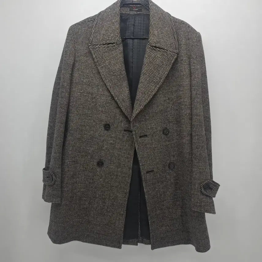 [BUNJANG] BASSO HOMME Houndstooth Double Coat / 바쏘 옴므 하운드투스 더블 코트 100