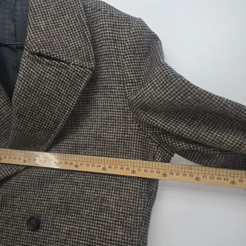 [BUNJANG] BASSO HOMME Houndstooth Double Coat / 바쏘 옴므 하운드투스 더블 코트 100