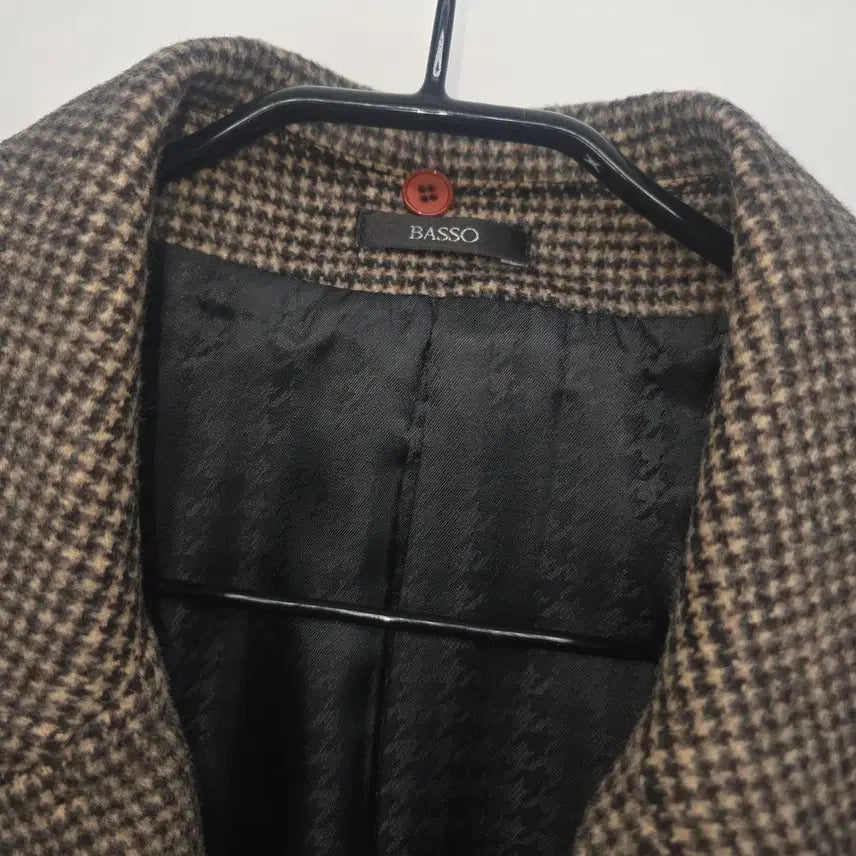 [BUNJANG] BASSO HOMME Houndstooth Double Coat / 바쏘 옴므 하운드투스 더블 코트 100