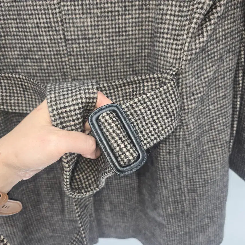 [BUNJANG] BASSO HOMME Houndstooth Double Coat / 바쏘 옴므 하운드투스 더블 코트 100