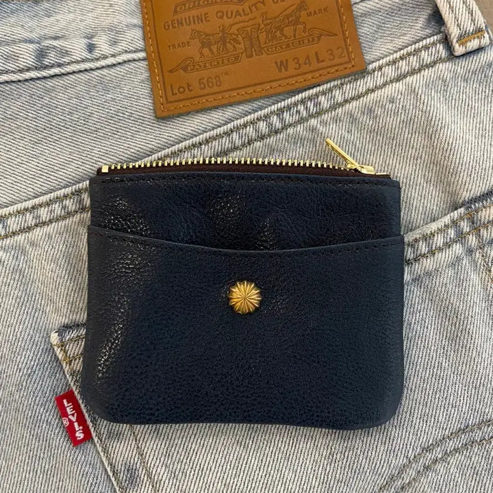 [BUNJANG] Vintage Rivet Leather Card Wallet / [재입고] 빈티지 리벳 소가죽 카드지갑 크롬하츠무드