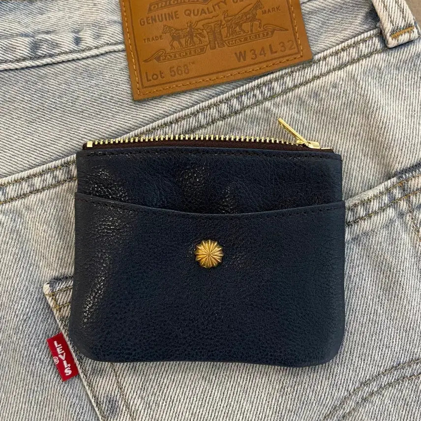 [BUNJANG] Vintage Rivet Leather Card Wallet / [재입고] 빈티지 리벳 소가죽 카드지갑 크롬하츠무드