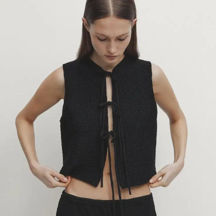 [BUNJANG] Massimo Dutti Tie Detail Vest / 마시모두띠 신상 타이 디테일 베스트