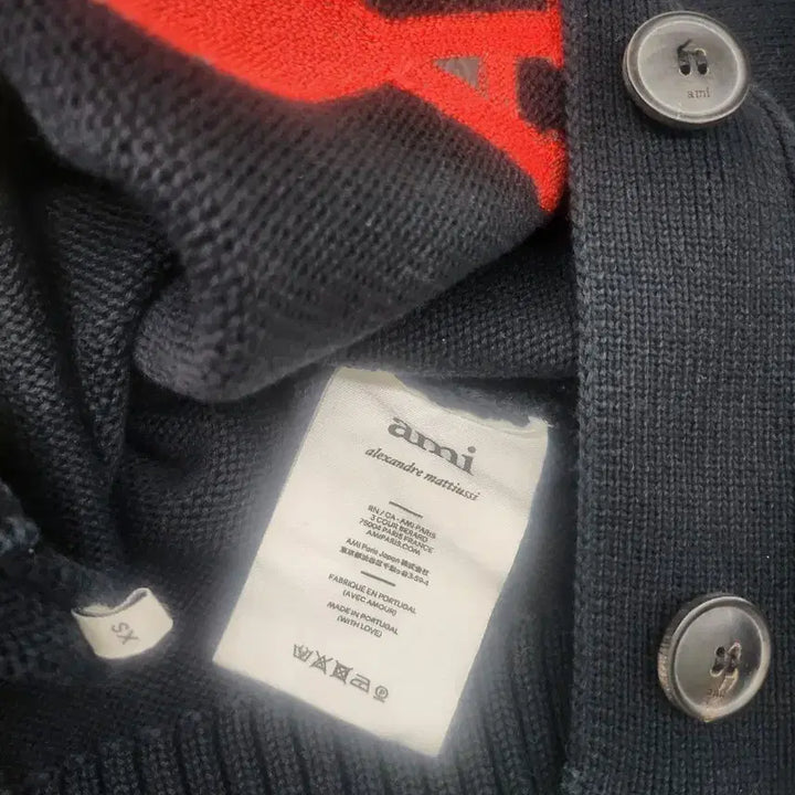 [BUNJANG] Ami Big Heart Logo Black Cardigan XS / 아미 빅하트 로고 블랙 가디건 XS