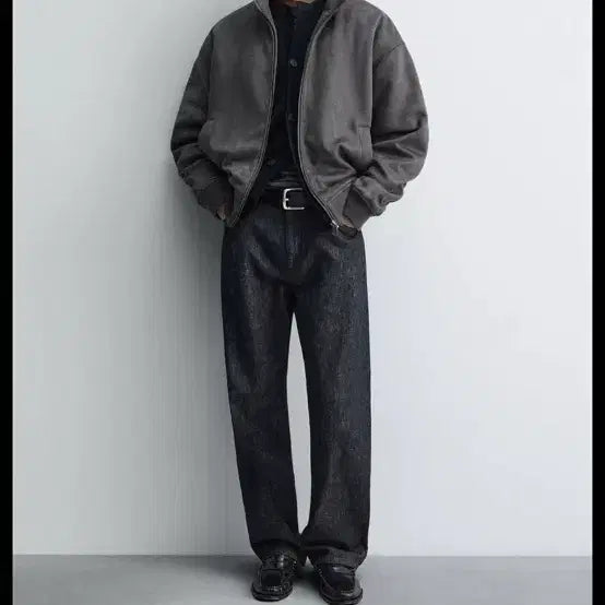 [BUNJANG] ZARA Faux Suede Bomber Jacket / 자라 페이크 스웨이드 점퍼