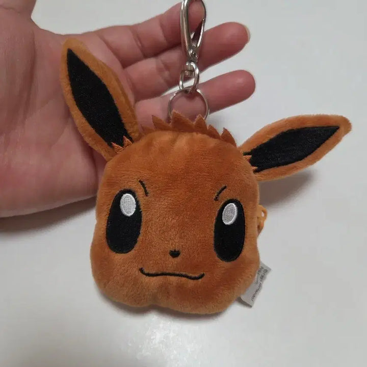 [BUNJANG] Pokemon Eevee Face Plush Keychain / 포켓몬스터 이브이 얼굴 인형 키링