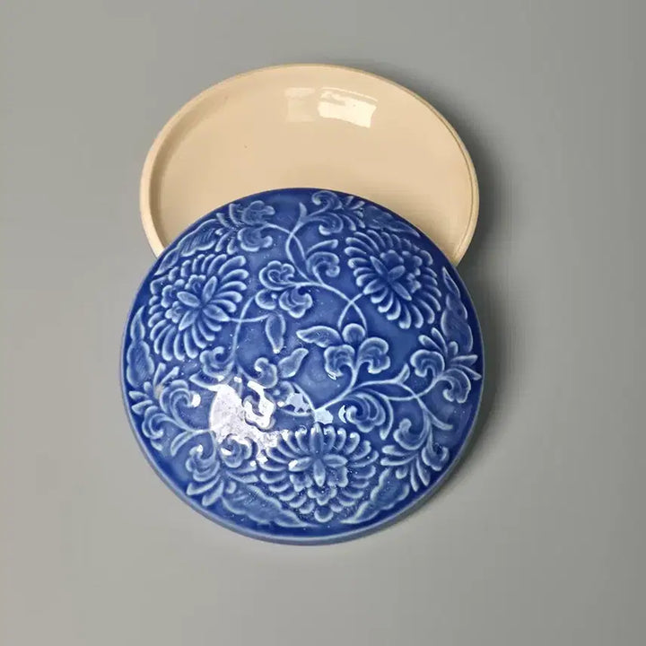 [BUNJANG] Northern Song Dynasty Guan Kiln Ding Ware Celadon Engraved Floral Covered Box / 북송 관요 정요 청유 양각 화문 유개합 중국도자기 골동품 수집품