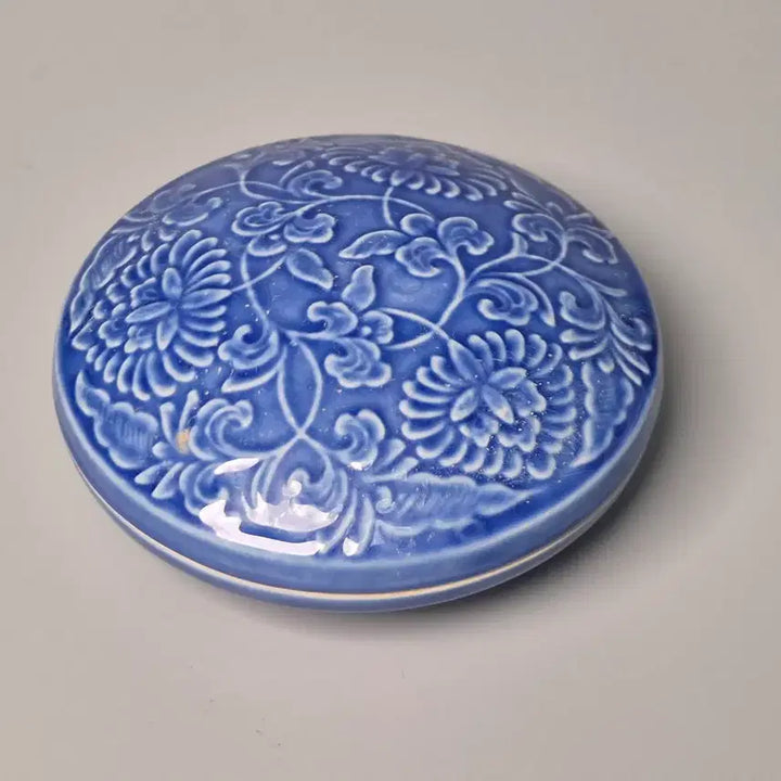 [BUNJANG] Northern Song Dynasty Guan Kiln Ding Ware Celadon Engraved Floral Covered Box / 북송 관요 정요 청유 양각 화문 유개합 중국도자기 골동품 수집품