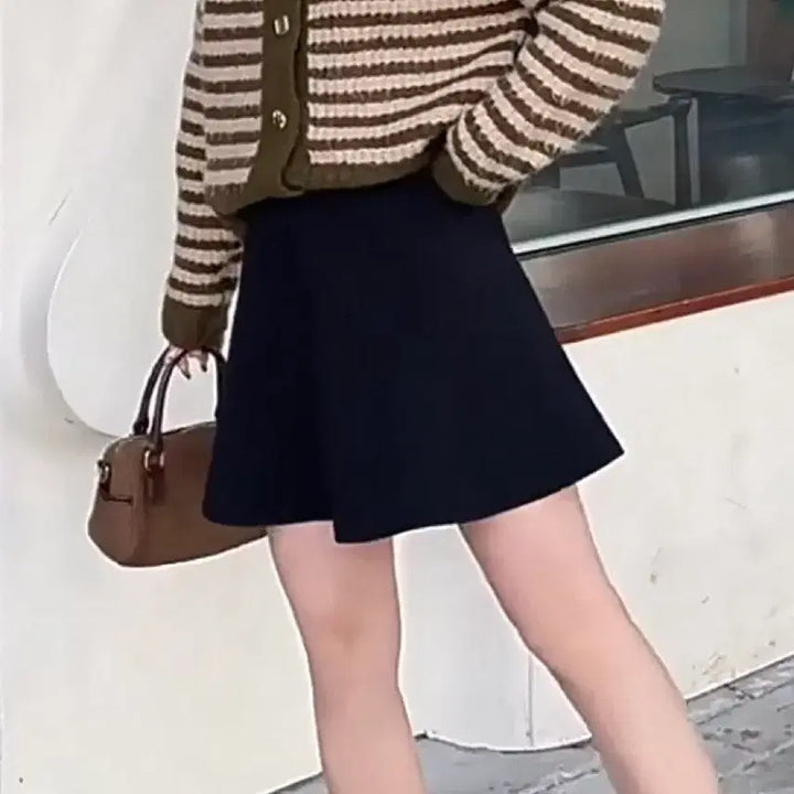[BUNJANG] Wool Flare Skirt - Black (S Size) / 모직 플레어스커트 블랙(새제품)(반택포)