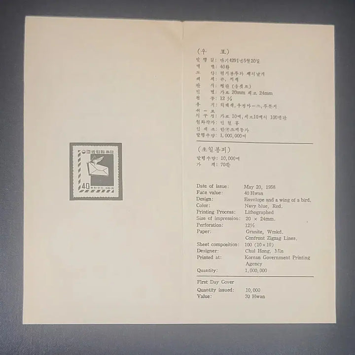 [BUNJANG] Korean Postage Stamp Guide Card / 우편취미주간 기념 우표의 안내카드