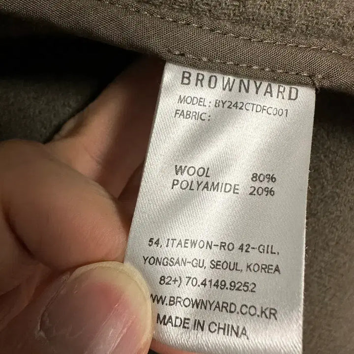 [BUNJANG] Brownyard 24FW Duffle Coat (Olive Gray) Size 5 / 브라운야드 24fw 더플 코트 (올리브그레이) 5사이즈