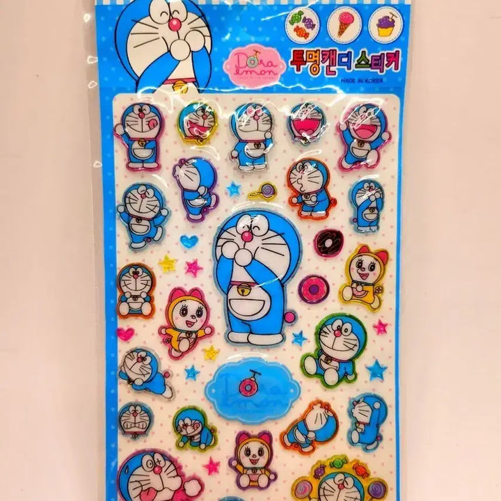 [BUNJANG] Doraemon Clear Candy Sticker / [고전문구] 도라에몽 투명 캔디 스티커