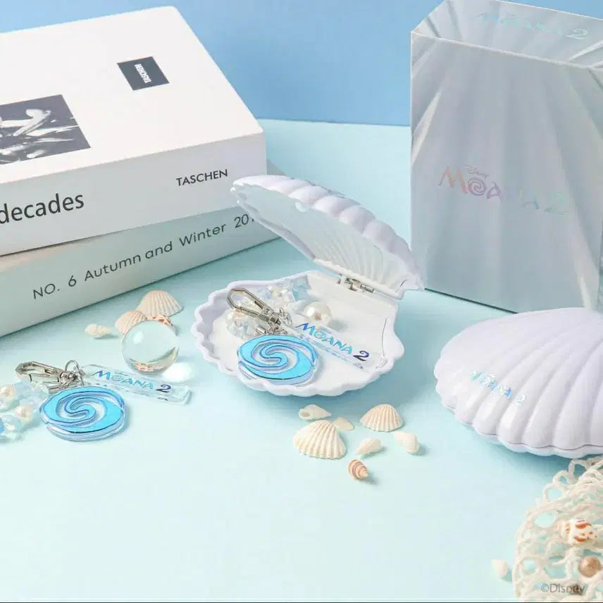 [BUNJANG] Disney Moana Shell Case with Hei Hei Keychain / 디즈니 모아나키링 조개케이스