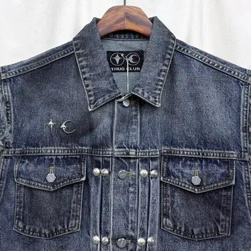 [BUNJANG] THUG CLUB Angels Denim Vest Blue / 떠그클럽 25FW 엔젤스 데님 베스트 블루 새상품