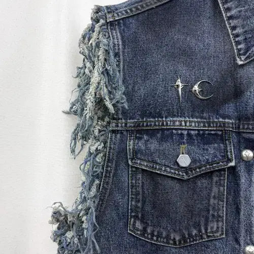 [BUNJANG] THUG CLUB Angels Denim Vest Blue / 떠그클럽 25FW 엔젤스 데님 베스트 블루 새상품