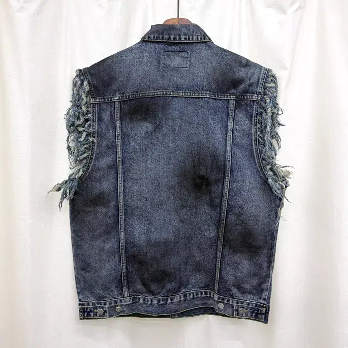 [BUNJANG] THUG CLUB Angels Denim Vest Blue / 떠그클럽 25FW 엔젤스 데님 베스트 블루 새상품
