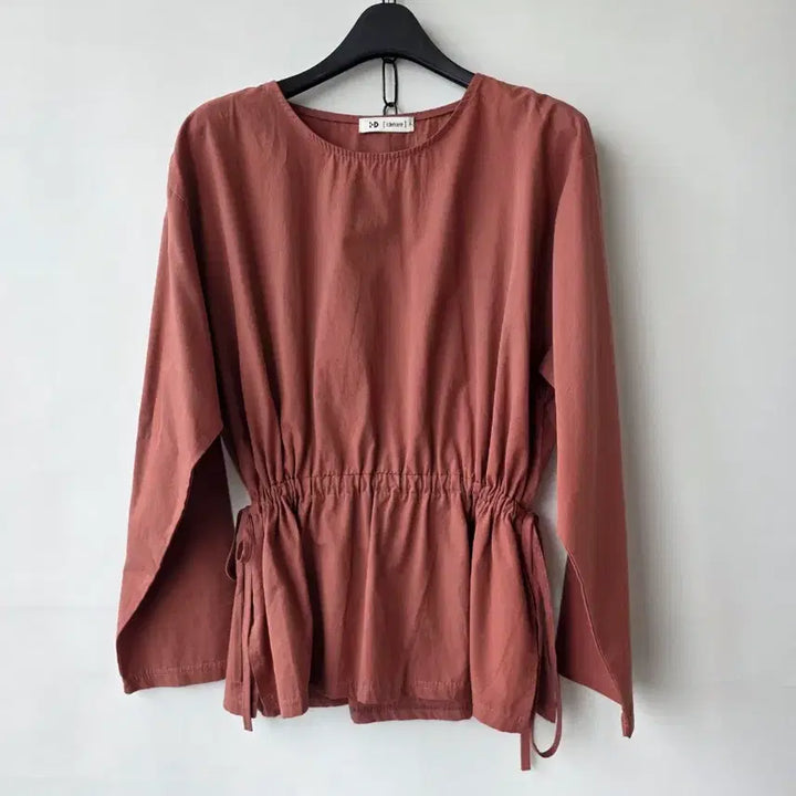 [BUNJANG] Brown String Blouse / 55-66)브라운 스트링 블라우스/새제품