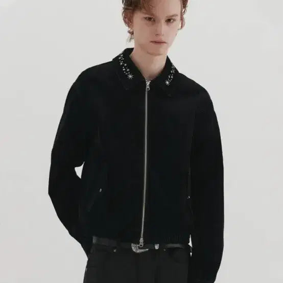 [BUNJANG] DNSR Embroidered Velvet Denim Jacket / DNSR 디앤에스알 엠브로이드 벨벳 데님 자켓