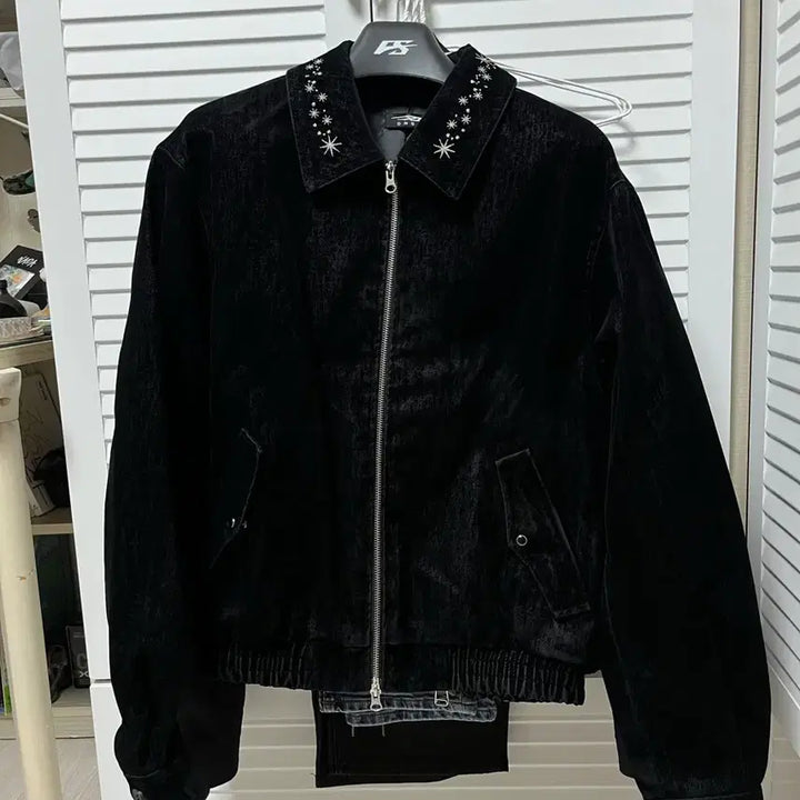 [BUNJANG] DNSR Embroidered Velvet Denim Jacket / DNSR 디앤에스알 엠브로이드 벨벳 데님 자켓