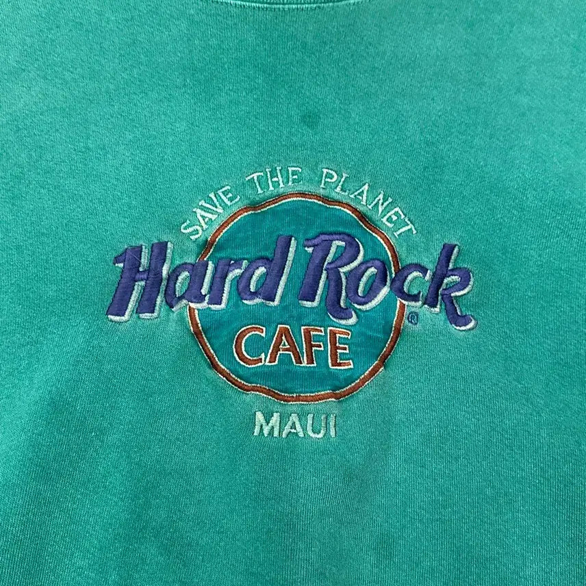 [BUNJANG] Hard Rock Cafe Maui Distressed Sweatshirt L / 90s Hard Rock 하드락 카페 마우이 데미지드 스웻셔츠 L