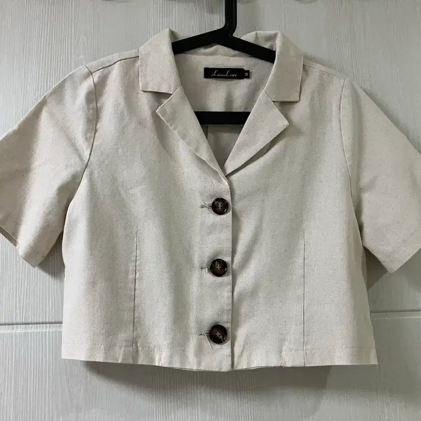 [BUNJANG] LouLan Linen Short Sleeve Blouse M / LouLan 린넨 반팔 블라우스 M