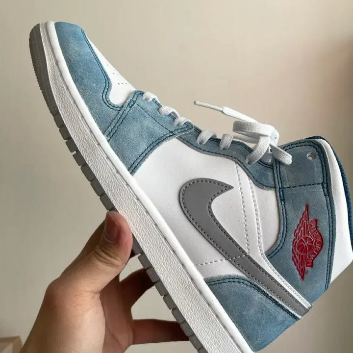 [BUNJANG] Nike Jordan 1 Mid SE French Blue Fire Red Sneakers / 조던1 미드 SE 프렌치 블루 파이어 레드