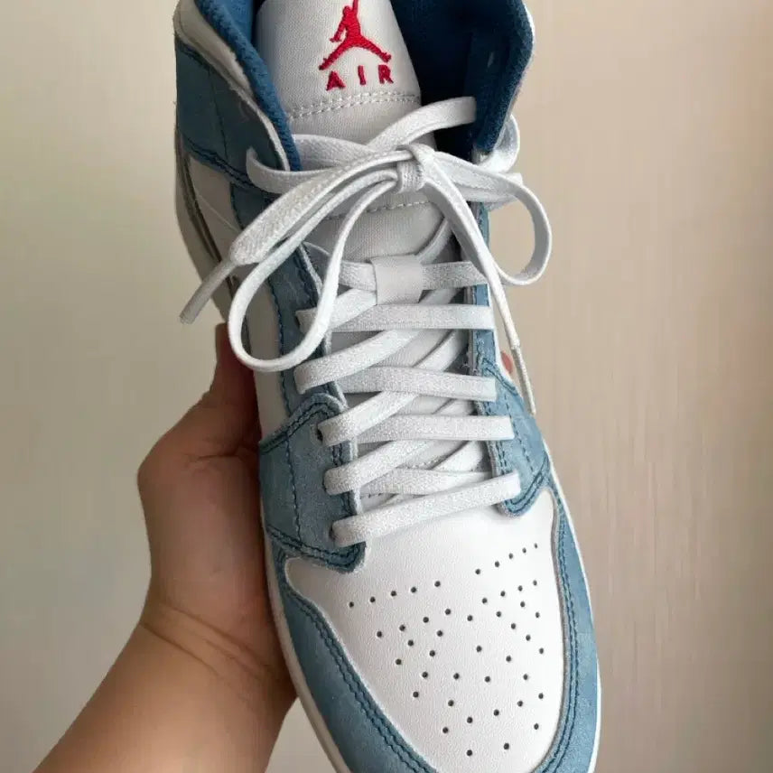 [BUNJANG] Nike Jordan 1 Mid SE French Blue Fire Red Sneakers / 조던1 미드 SE 프렌치 블루 파이어 레드