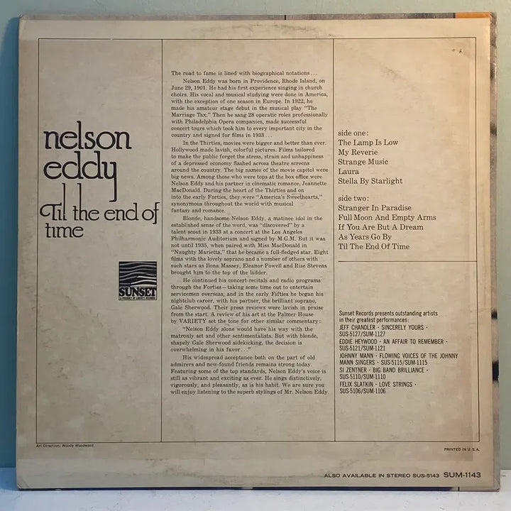 [BUNJANG] Nelson Eddy Til The End Of Time LP / (LP-재즈보컬) Nelson Eddy