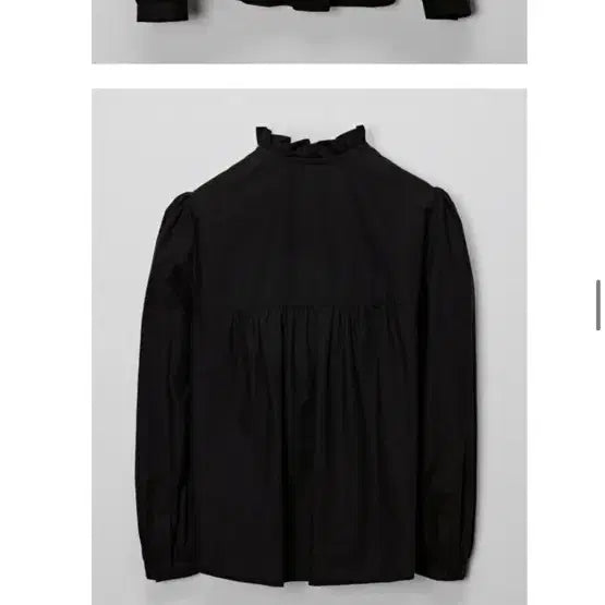 [BUNJANG] blank03 Cotton Frill Blouse / [택달린 새상품] 블랭크공삼 코튼 프릴 블라우스 블랙 blank03 co