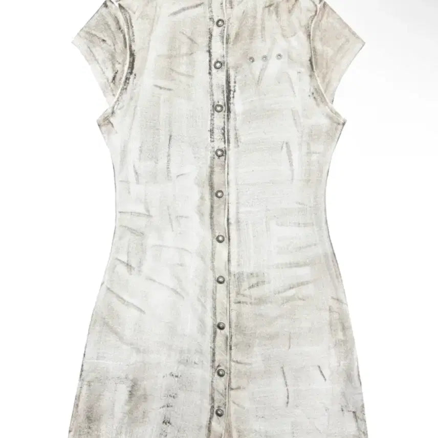 [BUNJANG] KIMYO Dirty Paint Slim Button Dress / KIMYO(키묘) DIRTY PAINT SLIM BUTTON DRESS