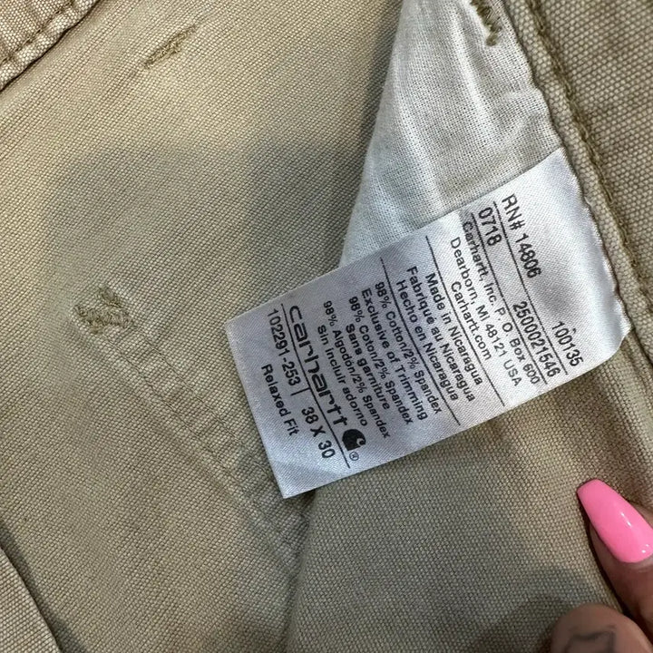 [BUNJANG] Carhartt Light Beige Cotton Carpenter Work Pants / 칼하트 라이트 베이지 코튼 카펜터 워크 팬츠(36)