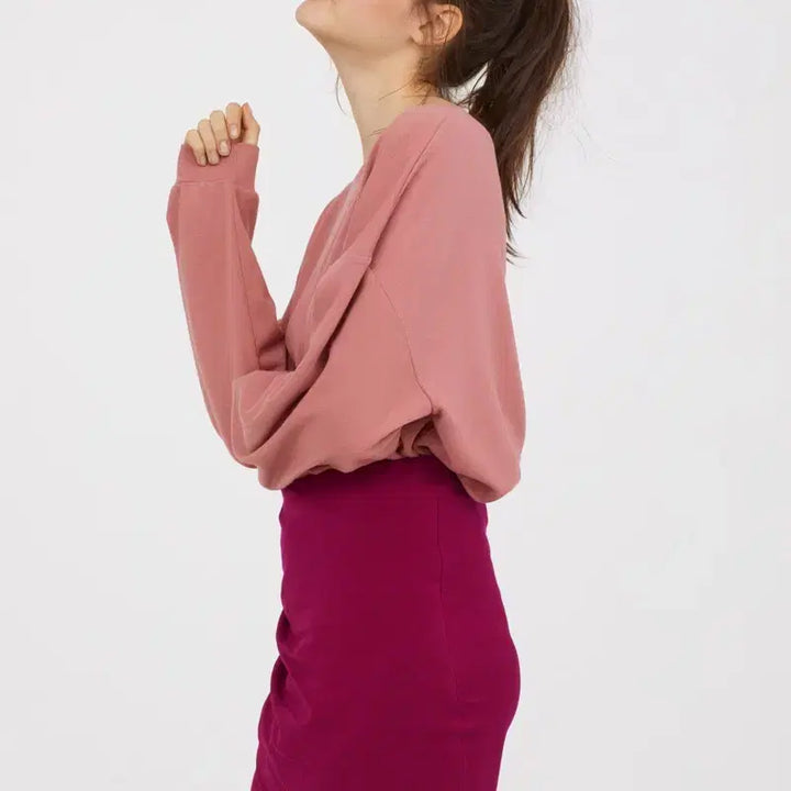 [BUNJANG] Pink Crop Sweatshirt / 딸기핑크 크롭 맨투맨