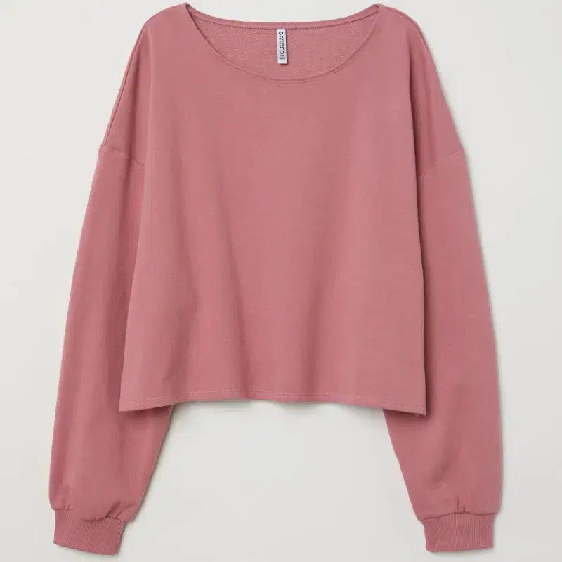 [BUNJANG] Pink Crop Sweatshirt / 딸기핑크 크롭 맨투맨