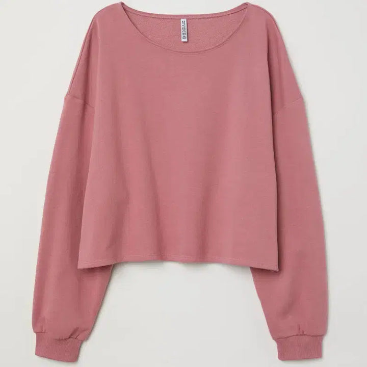 [BUNJANG] Pink Crop Sweatshirt / 딸기핑크 크롭 맨투맨