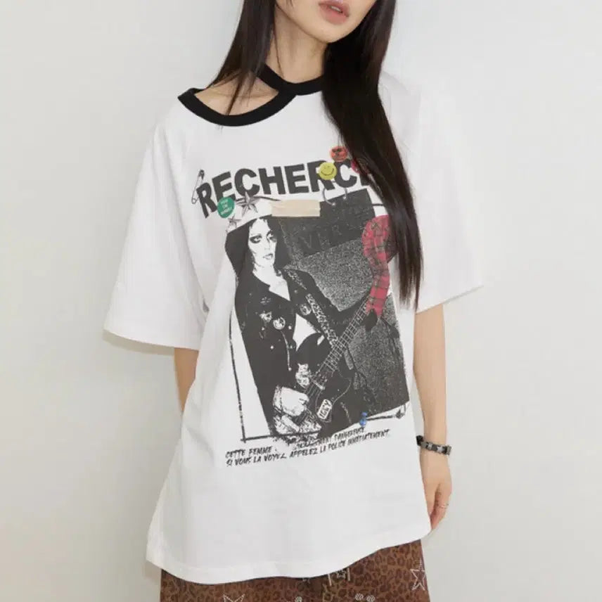 [BUNJANG] Soif White Choker T-shirt / 소이프 화이트 초커 티셔츠