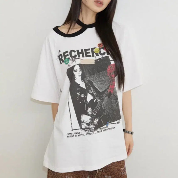 [BUNJANG] Soif White Choker T-shirt / 소이프 화이트 초커 티셔츠