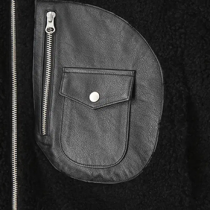 [BUNJANG] Toniq Wek Duvet Leather Shearling Jacket / 토니웩 Duvet Leather Shearling Jacket