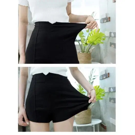 [SOLD OUT] 하이웨스트 검정 블랙 반바지 (새상품)