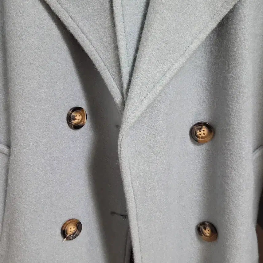[BUNJANG] FST Double Button Coat Sky Blue / FST 더블 버튼 코트 하늘색