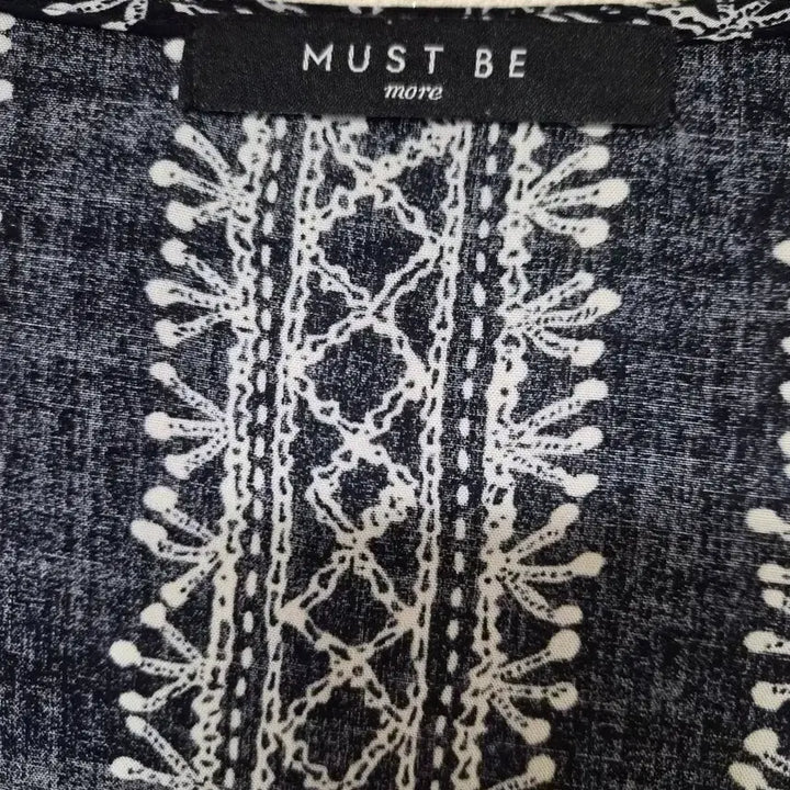 [BUNJANG] MUST BE Navy Pattern Long Cardigan / 새상품) MUST BE 네이비 패턴 롱 가디건