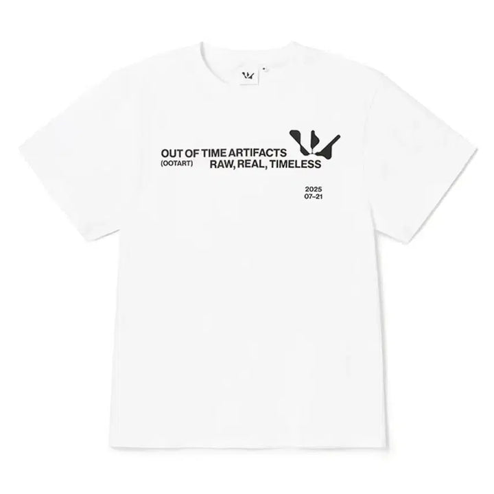 [BUNJANG] WOODZ Out of Time Artifacts Slogan Logo T-Shirt White / woodz 우즈 아웃 오브 타임 아티팩츠 슬로건 로고 티셔츠 화이트